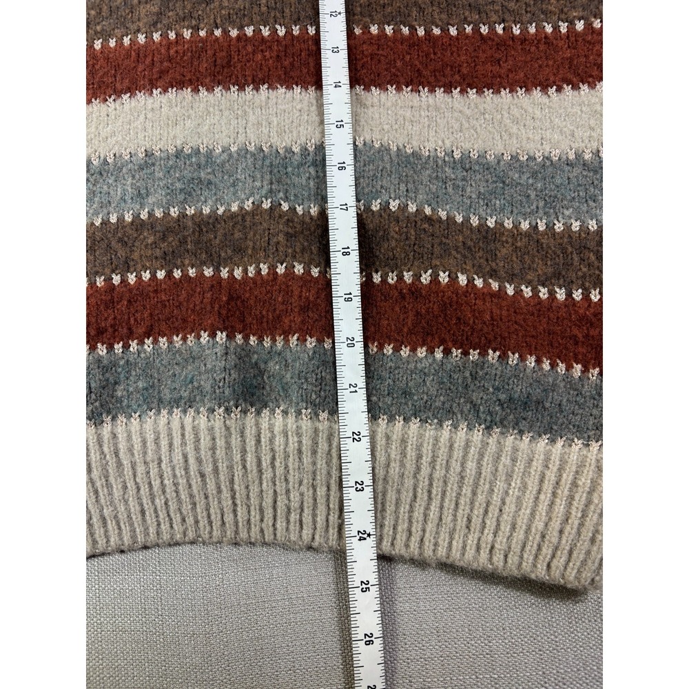 Davi & Dani Women's Knit Sweater Gray Brown Cream Striped Size Small - Picture 9 of 16